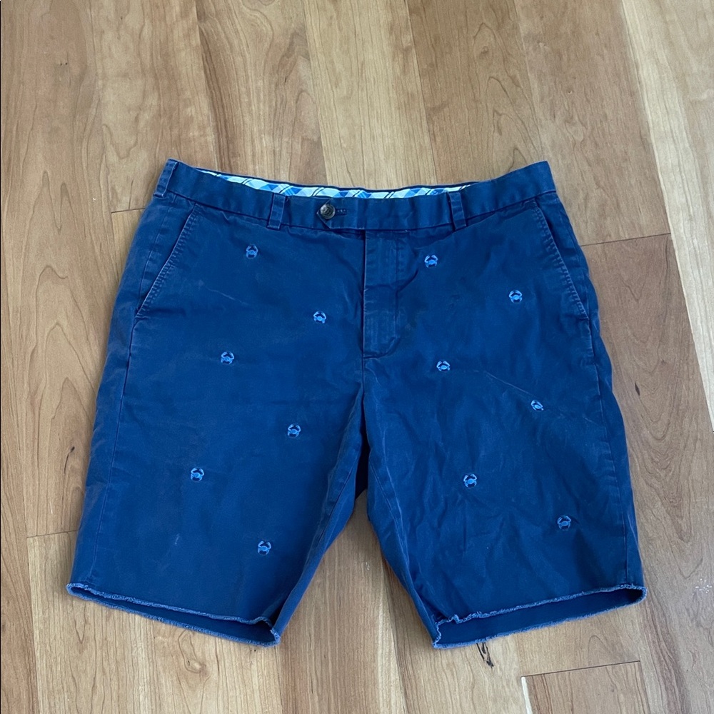 Brooks Brothers Navy Embroidered Shorts